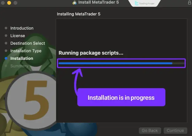 MetaTarder 5 Installing Done